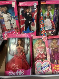 Barbies , Radiant Red , Scarlett O’Hera ,B-Mine ,Party Premier , German , Marine Corps And Navy USN Barbies $150 For All