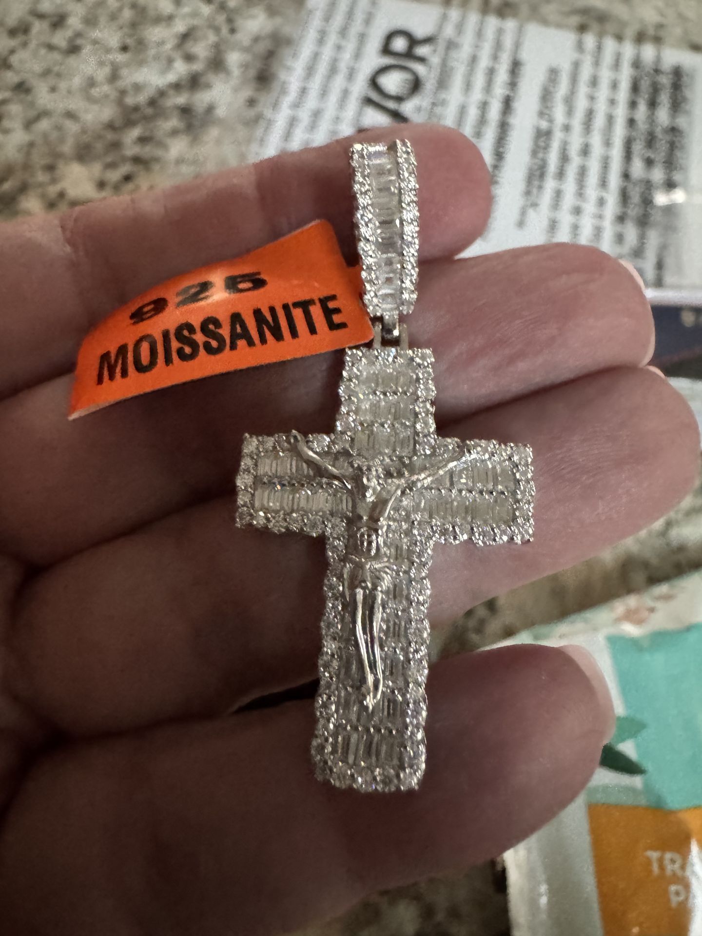 Moissanite Diamond Crucifix
