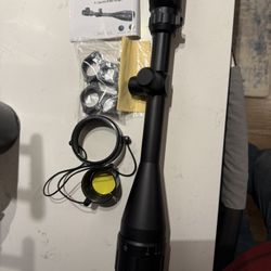 CVLIFE Rifl Scop 6-24x50 AO Red and Green Illuminated Long Range Scop for Hunting with Scop Rings