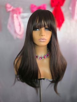 22 " Dark brown  synthetic hair wig new