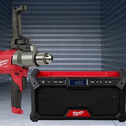 Milwaukee m18 jobsite radio (tool only) and m18 mud mixer (tool only)