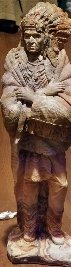 Native American Indian Clay swirl statue