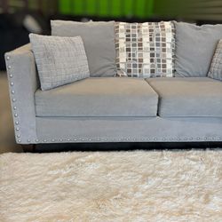 Grey 2pc Sofa Couch Set (DELIVERY AVAILABLE)