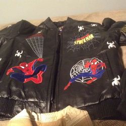 Spider man leather jacket boys 2xl