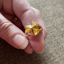 Yellow CZ gold over sterling Ring