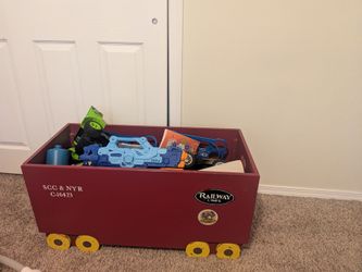 Train Toy Box with toys