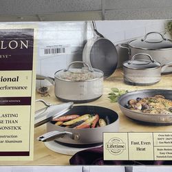 Anolon, Achieve Hard Anodized 10 Piece Silver Set 