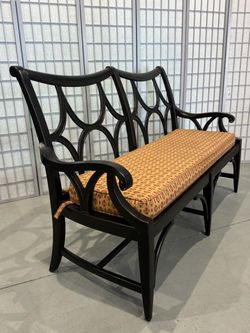 Hallway bench black rattan