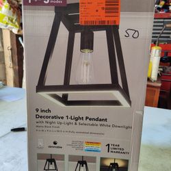 Feit Electric Katalyst Pendant Light Fixture In Black With 3 Lighting Options Including Led Nightlight