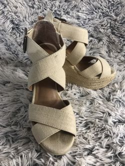 Beige wedges size 7