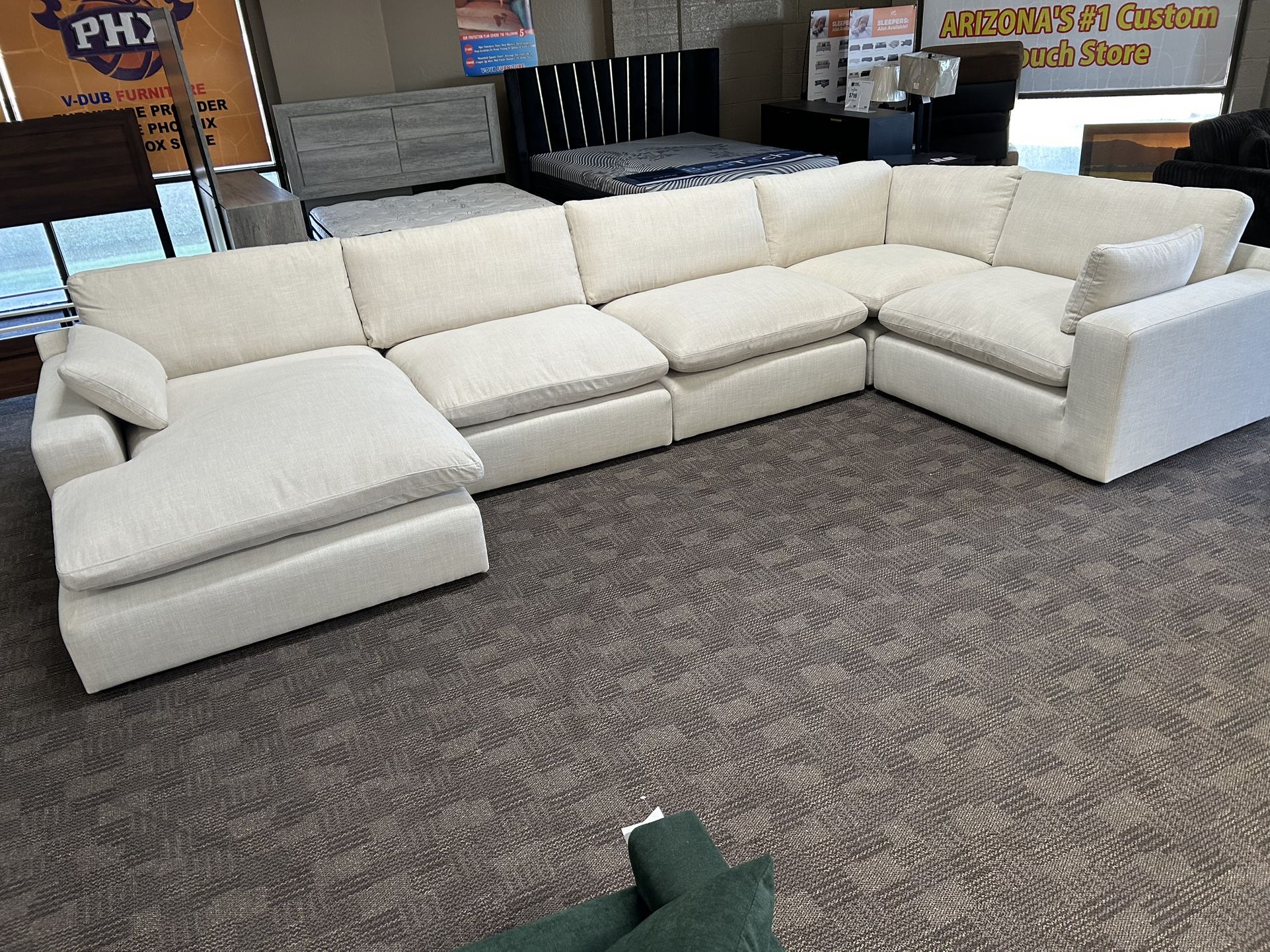 Large Cream Cloud Sectional 