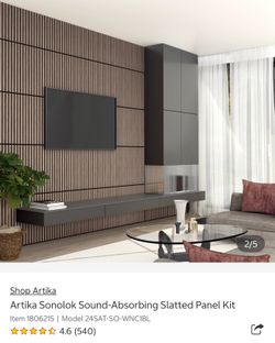 Artika Sonolok Sound-Absorbing Slatted Panel Kit – Walnut