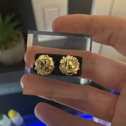 10k Gold Nugget Earrings Brand New 