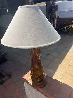 Vintage Bella Lighting Lamp Hand  Carved 