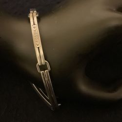 7” Silver Stainless Steel FOSSIL Handcuff Bracelet ,by FOSSIL