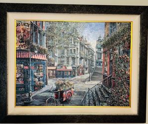 **AUTHENTIC ART** Giclee Painting “flower cart”