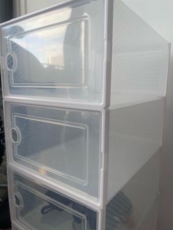 Clear Plastic Stackable Shoe Storage Boxes