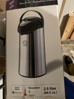 Service Ideas SSA250 SteelVac Airpot, Stainless Vacuum, 2.5 L