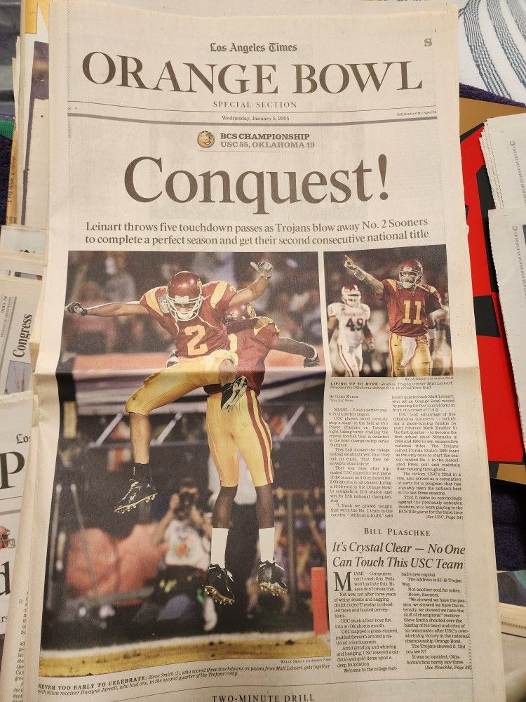 USC 2005 LA TIMES NATIONAL CHAMPIONS 