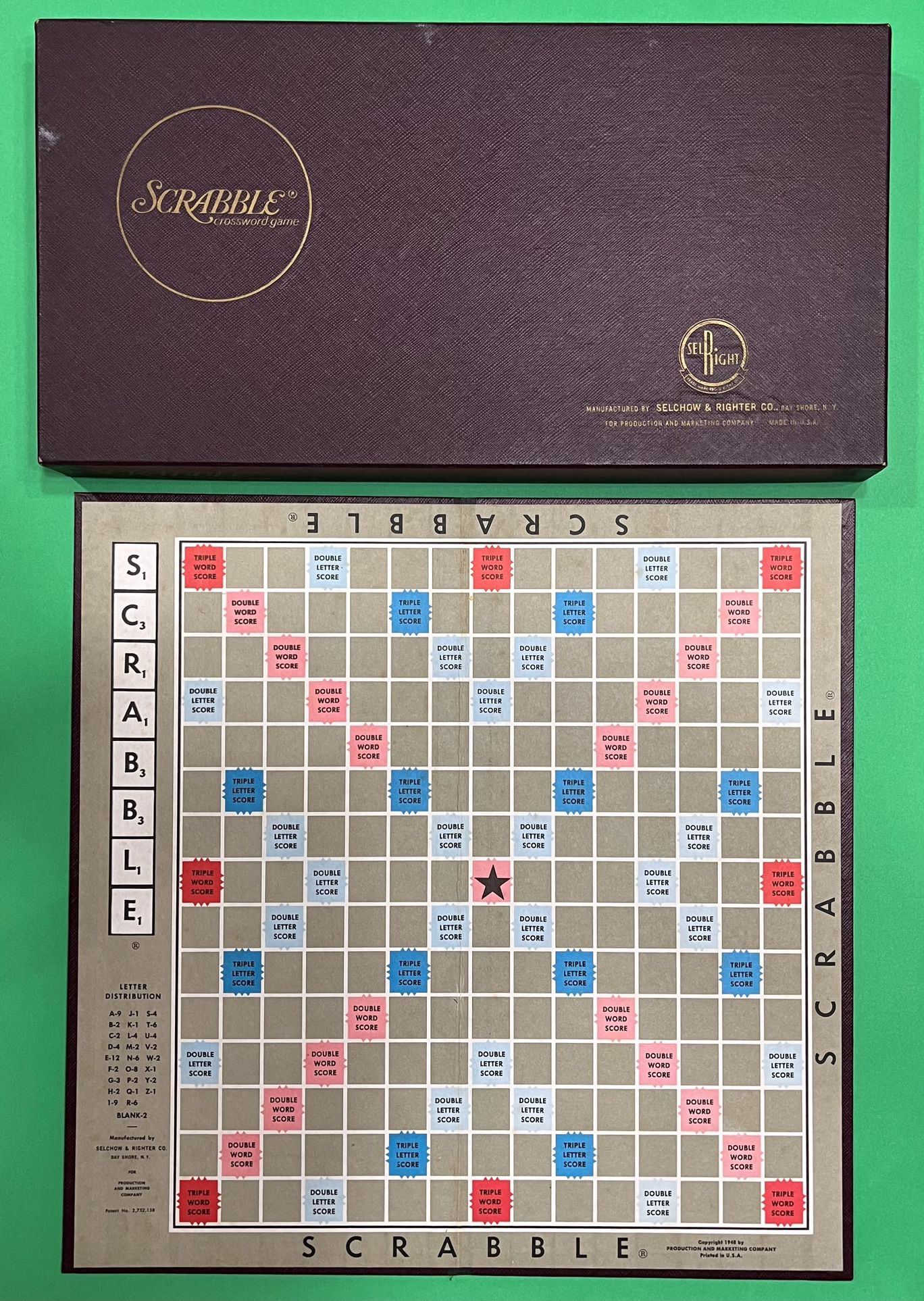 Vintage Scrabble Crossword Bd Game by Selchow & Righter Co. (circa late 60’s)