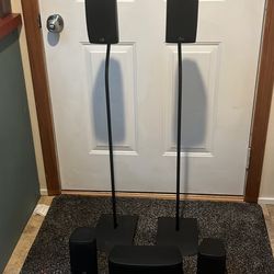 Polk Satellite Speakers With Bose Stands 