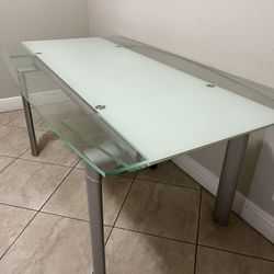 Large Glass dining table with Extenders