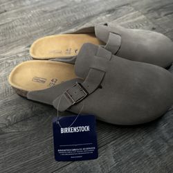 New Birkenstock Boston Clog Soft Bed “Taupe” Size 42 Narrow $120 Firm