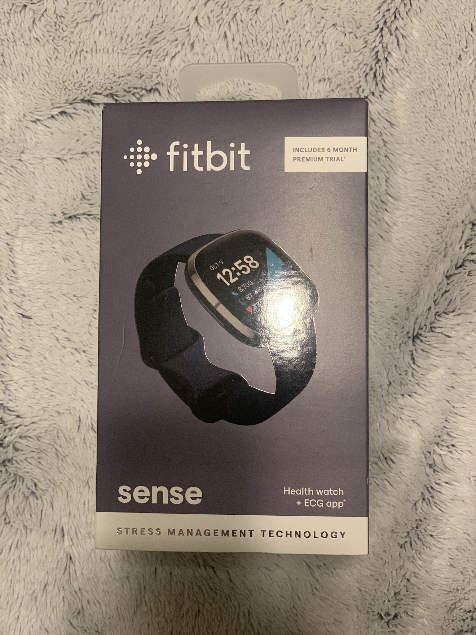 NEW SEALED FITBIT SENSE SMARTWATCH BLACK WITH (6) MONTH FREE TRIAL SEALED BOX 