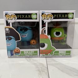 Funk Pop! Pixar Halloween Set- Mike #1487 & Sulley #1488- Monsters Inc