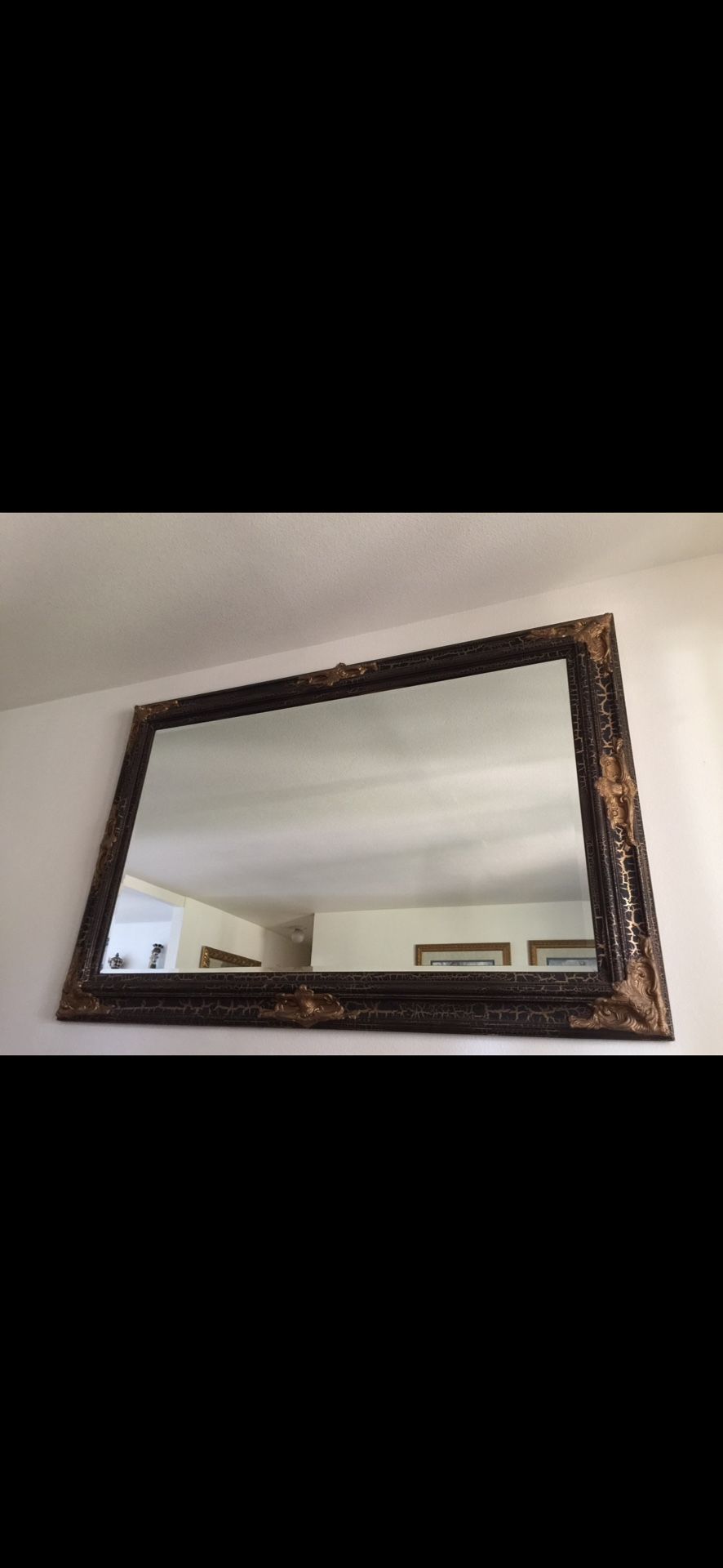 Antique Black And Gold Mirror