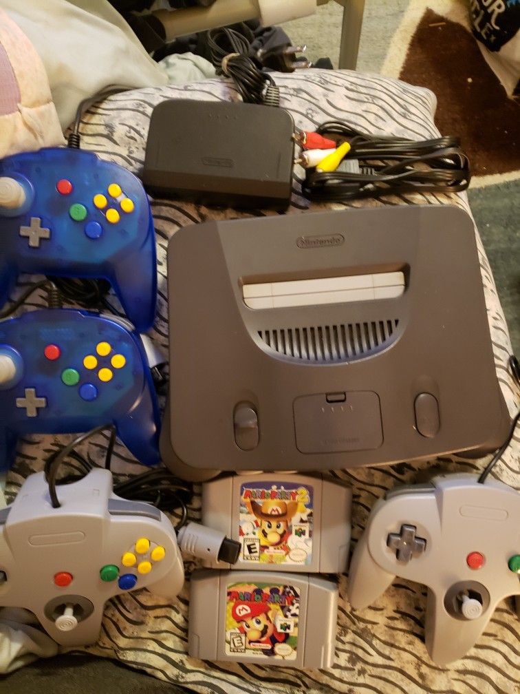 Nintendo 64 Mario Party Bundle 2 Games 4 Controllers Cords