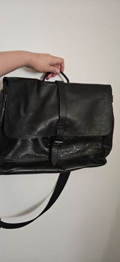 Coach Black Leather Messenger Bag