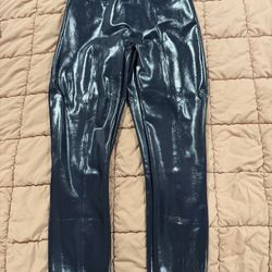 Spanx Blue Patten Leather Leggings 