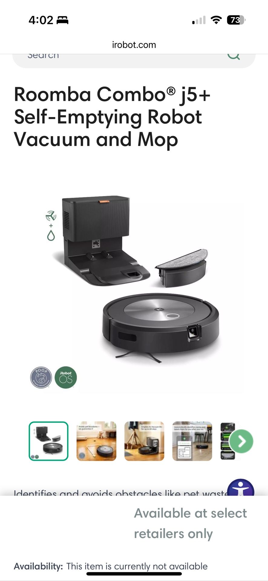 🆕 Brand New iRobot Roomba J5+ Mop/Vac– Unopened in Box!