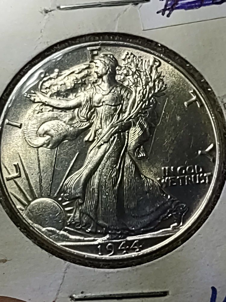 1944 Walking Liberty Half Dollar Full Chest Feathers On The Eagle