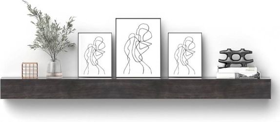 Fireplace Mantel Shelf, 80" Handcrafted Solid Wood Floating Shelf for Over Firep