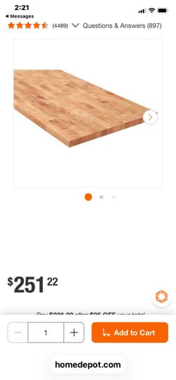 Birch butcher block island or countertop
