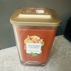 NEW GINGER PUMPKIN Large 19.5 OZ 2 WICK YANKEE CANDLE Discontinued Rare