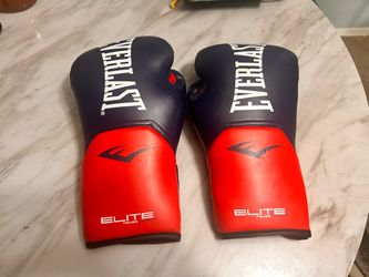 Everlast Elite Boxing Gloves Navy Blue Red