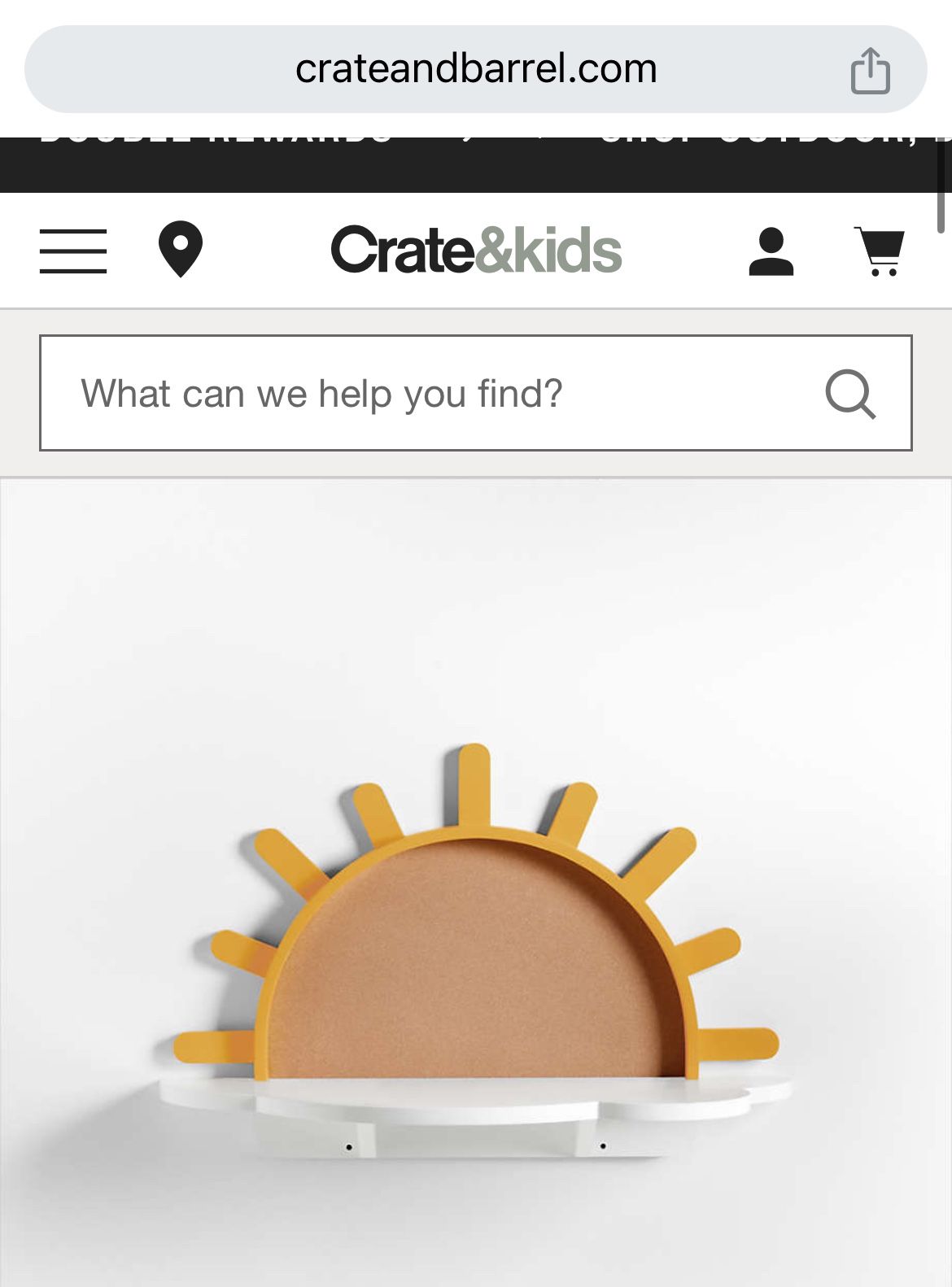 Crate & Barrel Sunshine Wall Mounted Kids Table/Desk