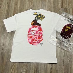 White and red Bape camo tee