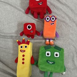 Number Blocks 1-4 Plushies