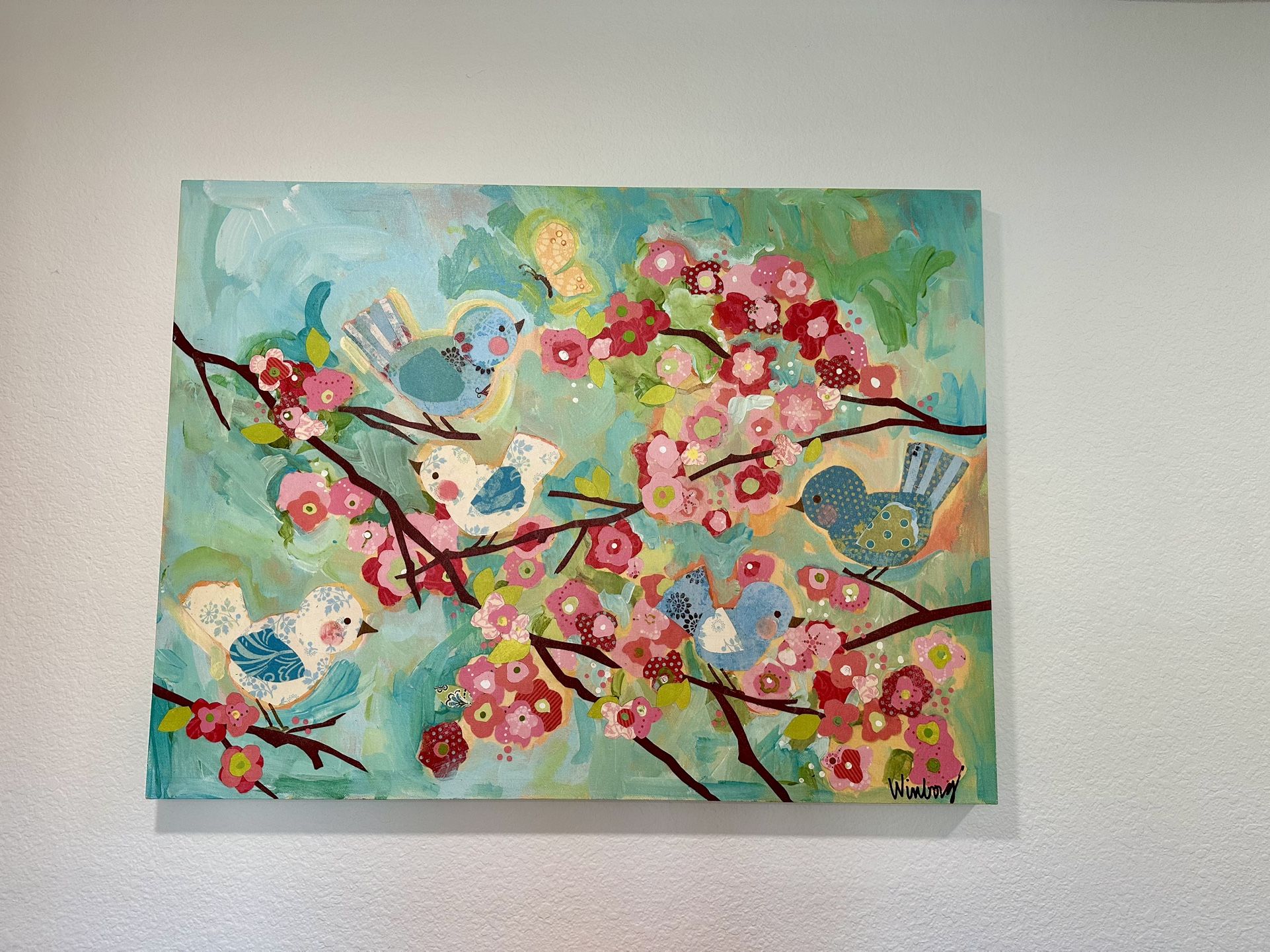 Pottery Barn Kids- Cherry Blossom Birdies 40x30 Canvas
