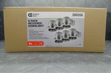 Commercial Electric 6 in. IC Rated Remodel Recessed Housing (6-Pack) - New