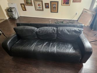 Pair Of Italian Leather Couches