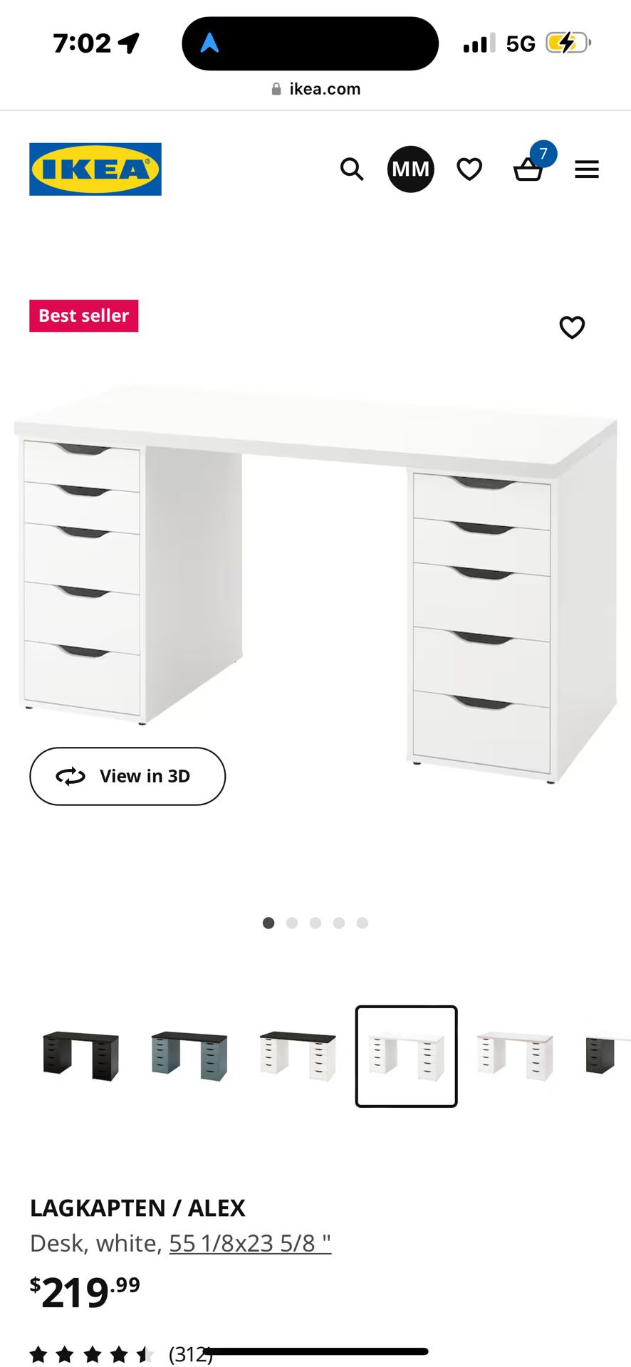 IKEA Alex/lagkapten Desk Combo