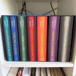 Throne of Glass series by Sarah J. Maas. Paperback