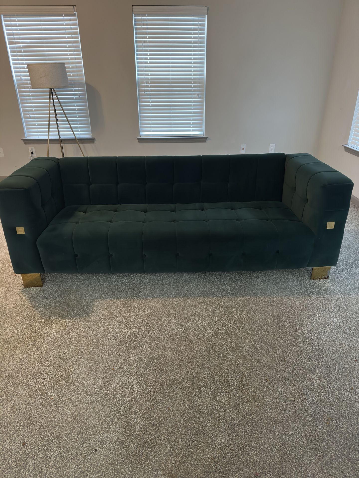 89" Tufted  Velvet  Mid Century Modern 3 Seater  Sofa 