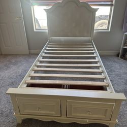 Twin Size Bed Frame With Two Built In Draws 