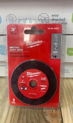 Milwaukee 3” metal Cut-off 3pk